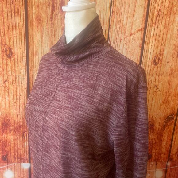 Lululemon &Go Long Sleeve Open Back Turtleneck size 10 heathered purple EUC - Picture 1 of 9